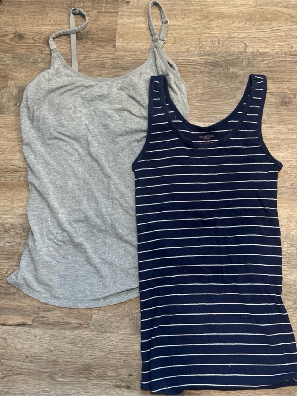 Maternity Navy & Heather Gray Tank Top Set